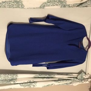 Blue shift dress, tie on sleeves